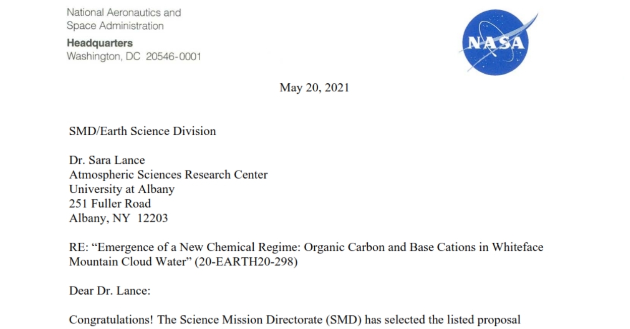 CloudAerosol Chemistry Interactions Lance Research Lab at SUNY Albany